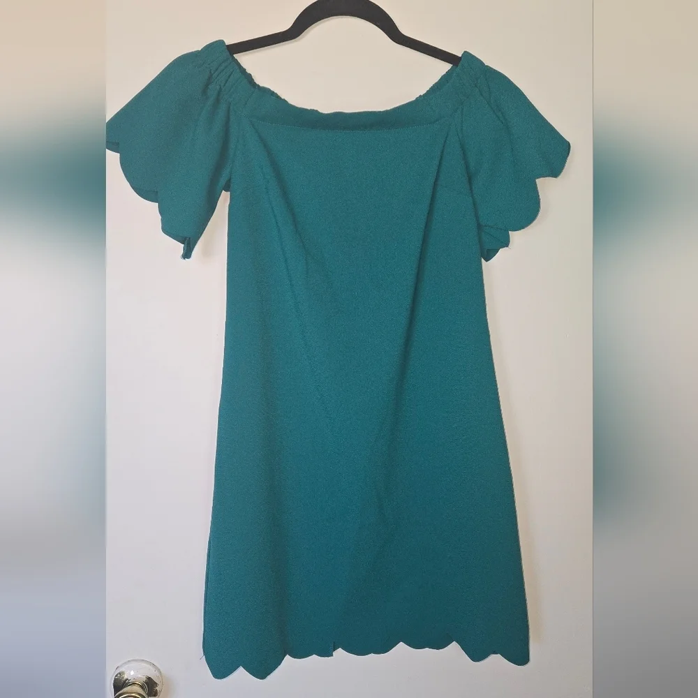 Banana Republic Teal Off-Shoulder Mini Dress - Picture 5 of 9